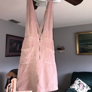pink corduroy pinafore overall dress WILD FABLE
